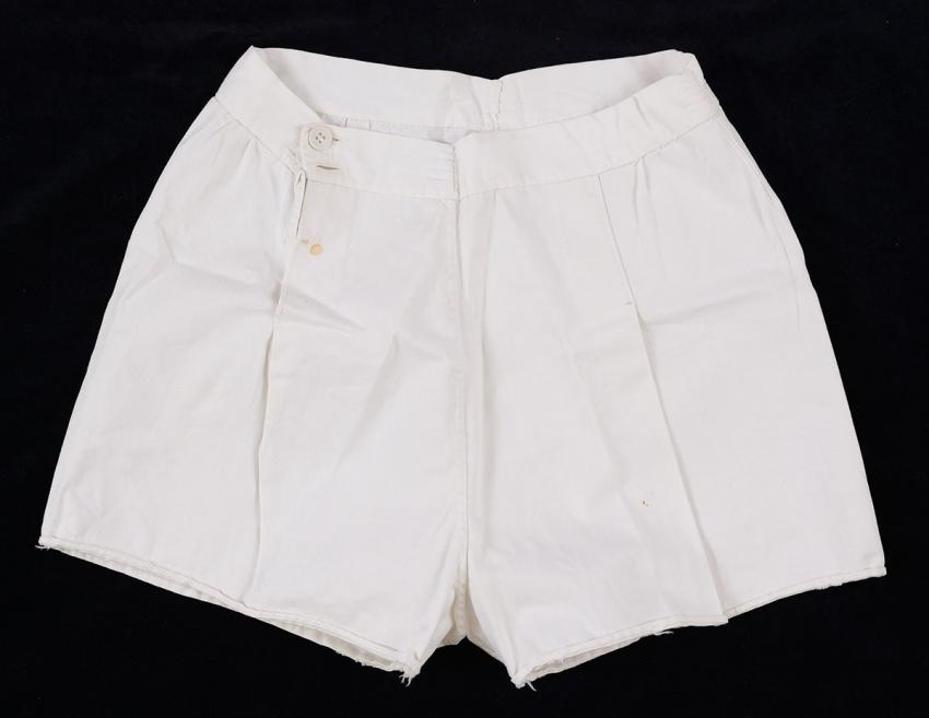 Shorts sewn by Hungarian-born Zipporah Gross in a hospital in Austria, 1945