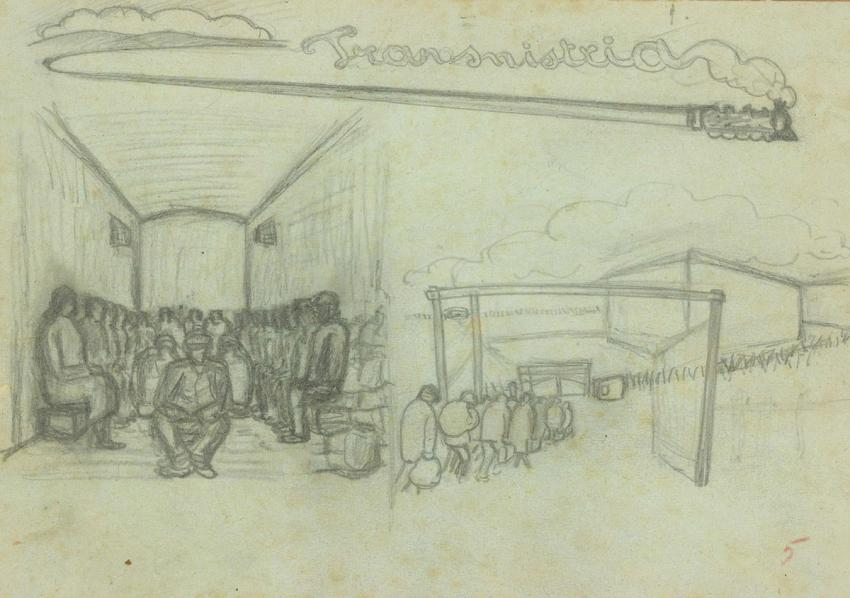 The transport of political prisoners from the Targu-Jiu camp to the Vapniarca camp in Transnistria in November 1942.