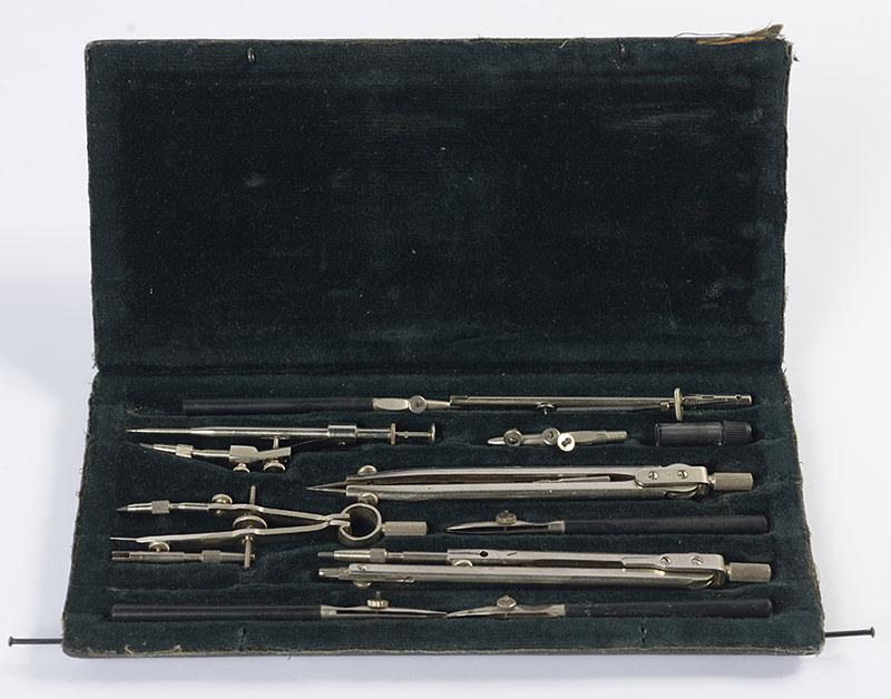 Draughtsman's instruments that belonged to Sava Prahy from Donetsk, Ukraine, killed during his military service in the Red Army